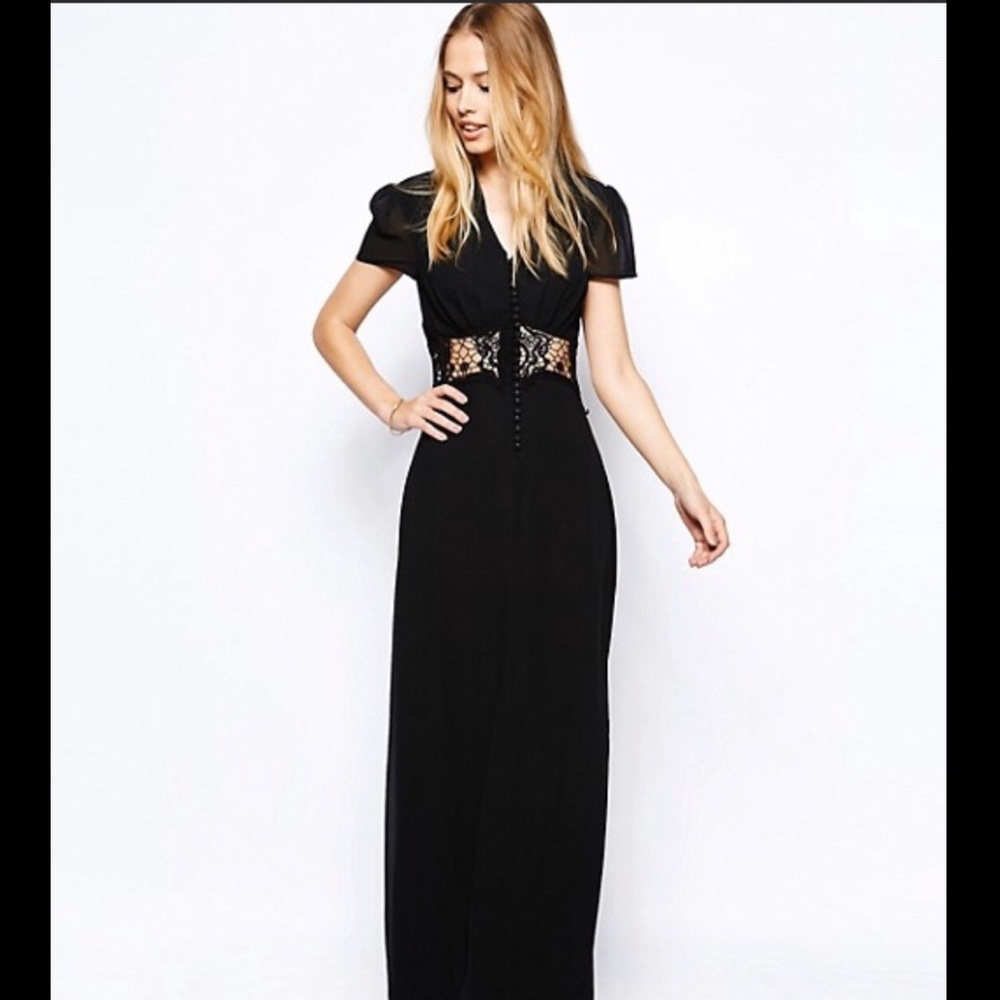ASOS Cap Sleeve Maxi with Lace Insert